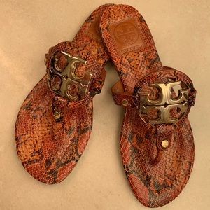 Tory Burch Metal Miller Snakeskin Sandal
